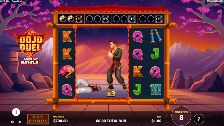 Screenshot of Dojo Duel slot free spins